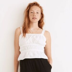 Madewell Poplin Sophia Peplum Tank Size XL NWT